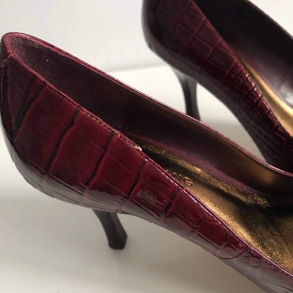 Arturo Chiang Red Wine Snakeskin Pumps Patent Leather Women’s Shoes Vintage Y2K - Picture 5 of 16